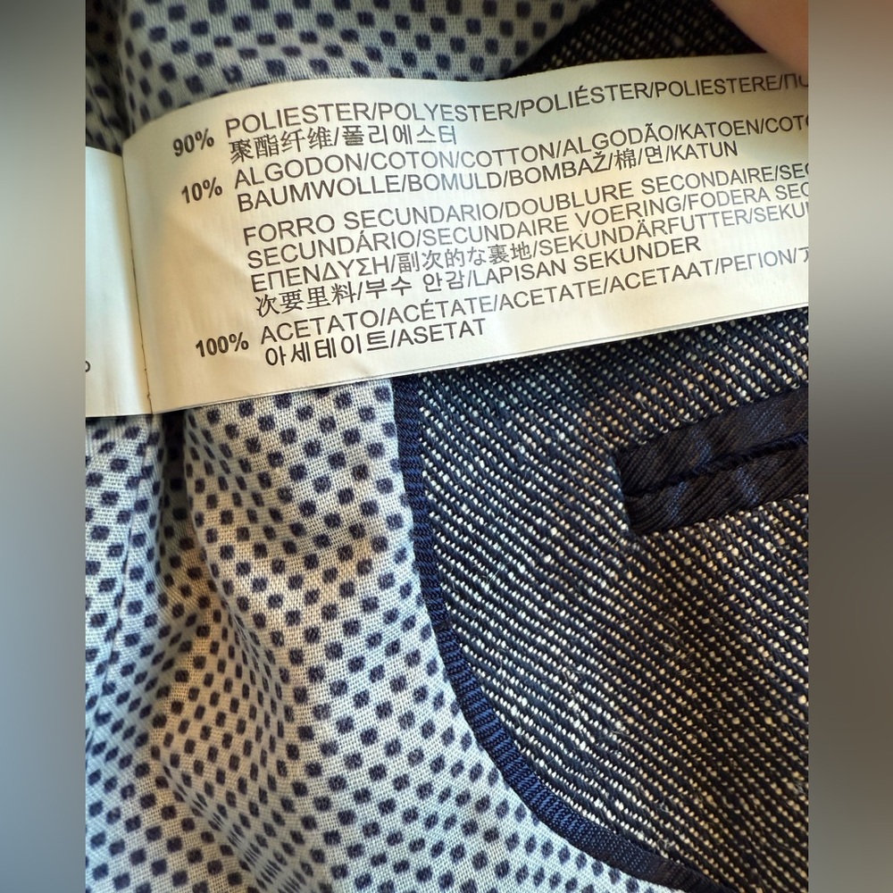 Zara blazer women Size Medium - Excellent Condition- Blue And White Linen - Picture 9 of 9